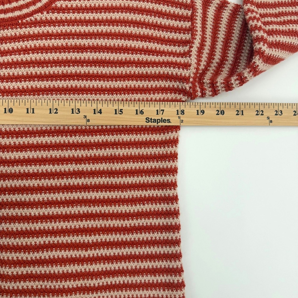 Madewell Women Red Cream Striped Crewneck Sweater Cotton Blend XXS‎ NB358 - Picture 9 of 12